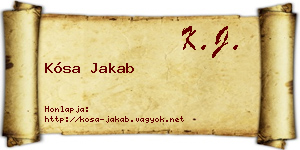 Kósa Jakab névjegykártya